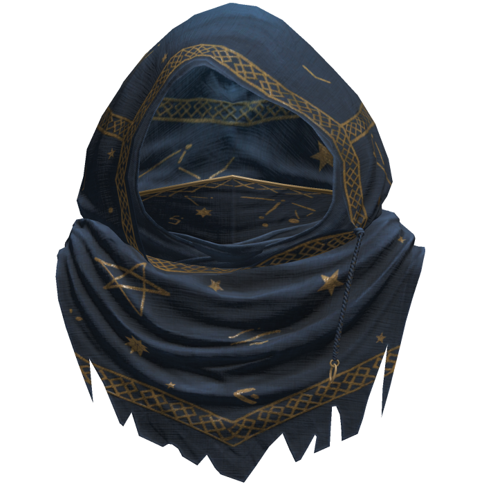 Blue Sorcerer Distressed Rune Hood