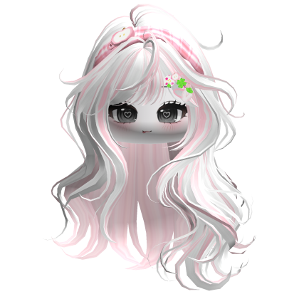 White & Pink Mori Kei Igari Hair w/ Cute Face