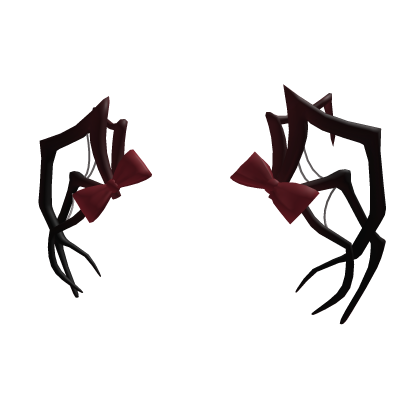 Black Red Spider Leg Ponytail with Bow Roblox item