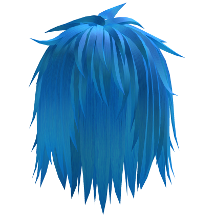 Messy Anime Boy hair in blue