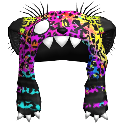 scenecore scene harajuku CHEETAH RAVE monster hat