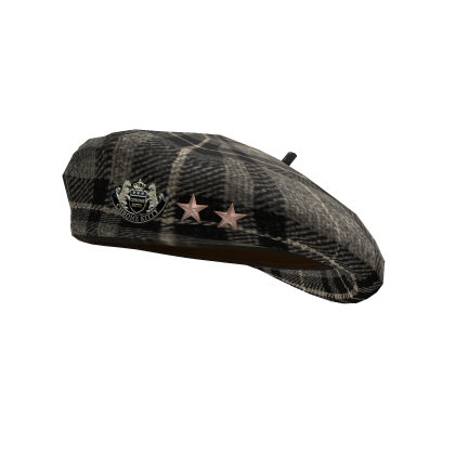 Grey Scottish Tartan Beret w/ Star Pins Roblox item