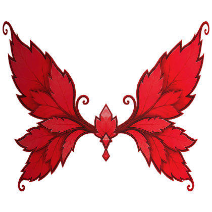 Enchanted Fairy Crystal Leaf Wings (Red) Roblox item