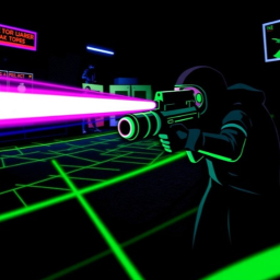 pink vs green laser tag
