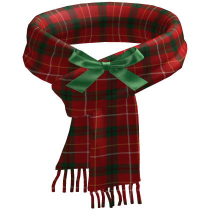 Christmas Plaid Scarf w/ Bow