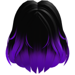 Black and Purple Wavy Long Girl Hair