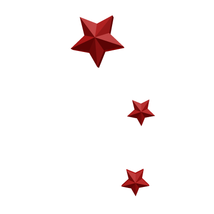Crimson Red Star Face