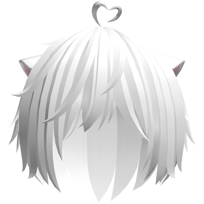 sweet fluffy catboy hair in white