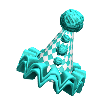 Cyan Clown Party Hat