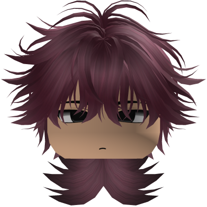 Cute Y2K emo dark red hair