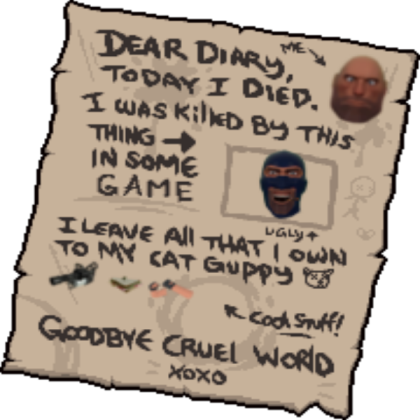 TF2 - Binding Of Heavy (Death Game Note) Roblox decal