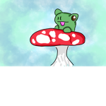 Frog-ona-mushroom