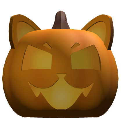 Glowing Halloween Pumpkin Cat Head  Roblox item