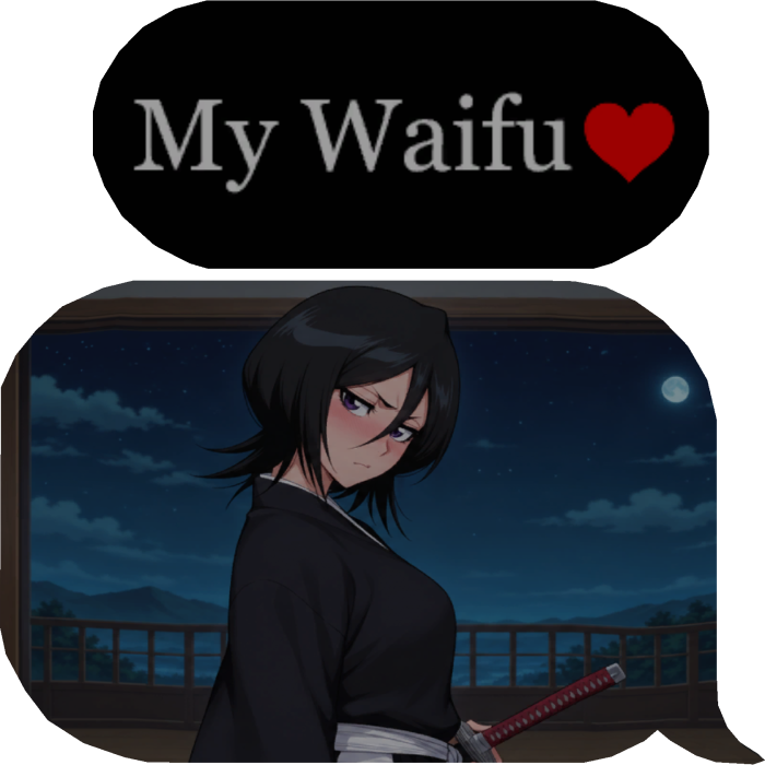 Rukia Waifu Image/Text