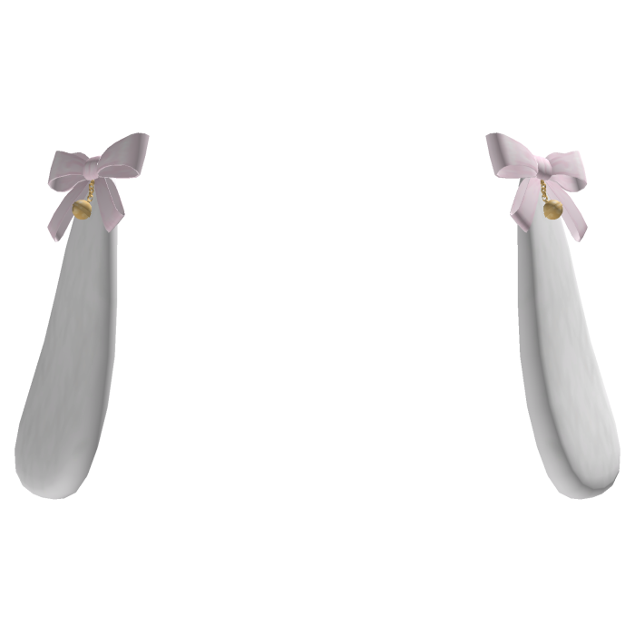 𖹭 delicate bunny ears with bows (White)