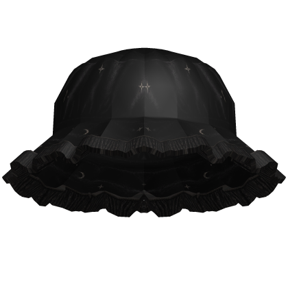 Black Ruffle Bucket Hat
