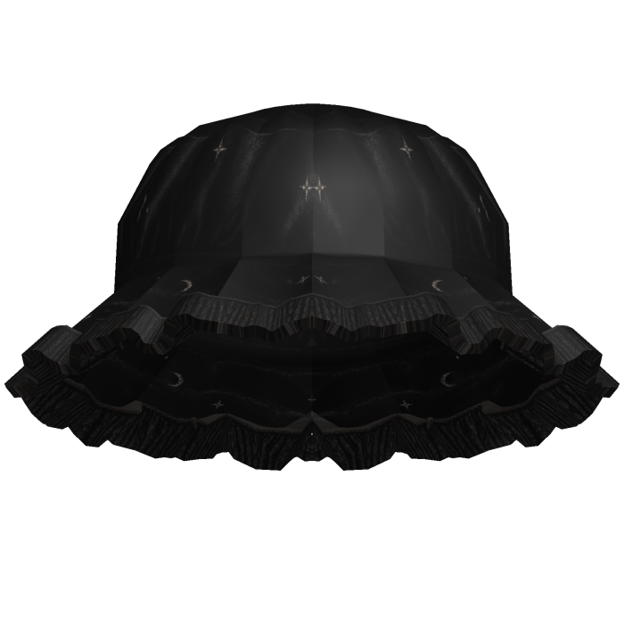 Black Ruffle Bucket Hat