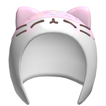 ୨୧ : cute sprinkle kitty icing hood ♡ grey Roblox item