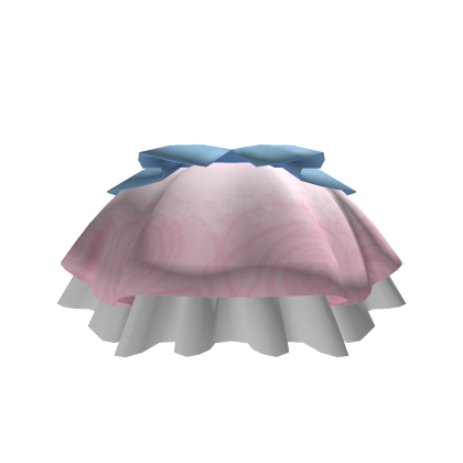 Pink Blue White Segment Ruffle Flower Skirt thumbnail