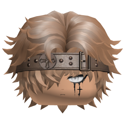 Blonde Messy Hair w/ Emo Studded Belt Eyepatch