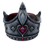 Crimson Silver Crown of Heart Gems