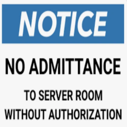 server room sign