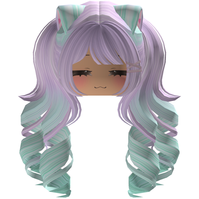 Cute hair emo Y2K cat-ear braids (Pink)