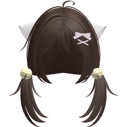 brown playful nyanko cute pigtails