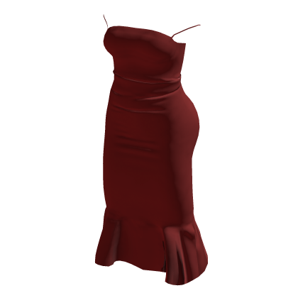 Red Evening Ruffle Dress