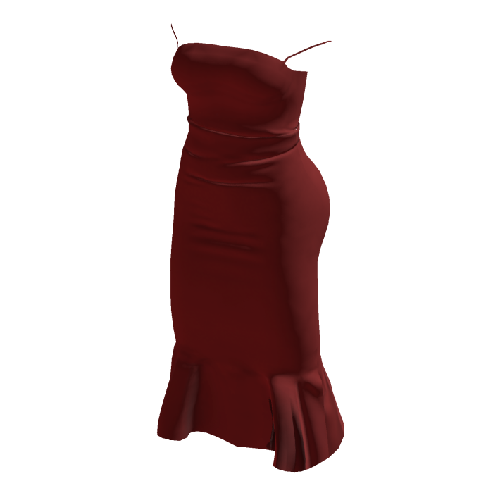 Red Evening Ruffle Dress