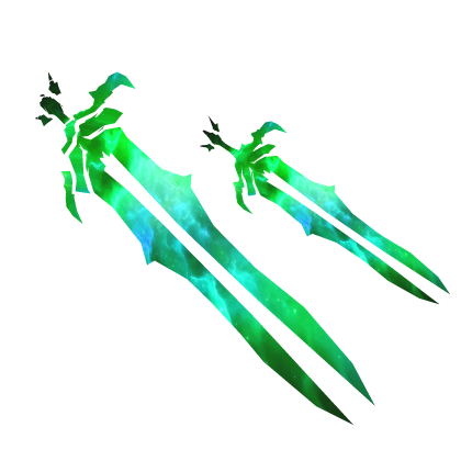 Green Galaxy Double Cartoony Sword Roblox item