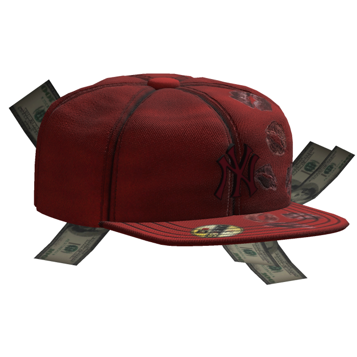 Sideswept Fitted Red Money Cap