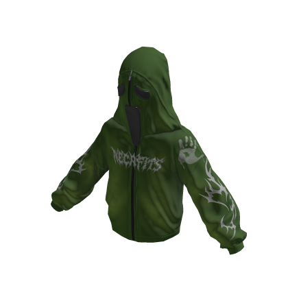 Toxic Green Ghost Face Flame Hoodie