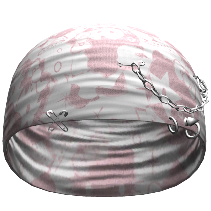 Rock Kitty Punk Beanie (Pink&White)