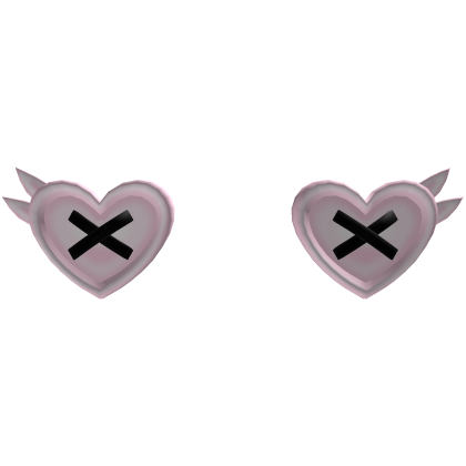 pink and black heart button eyes with lashes