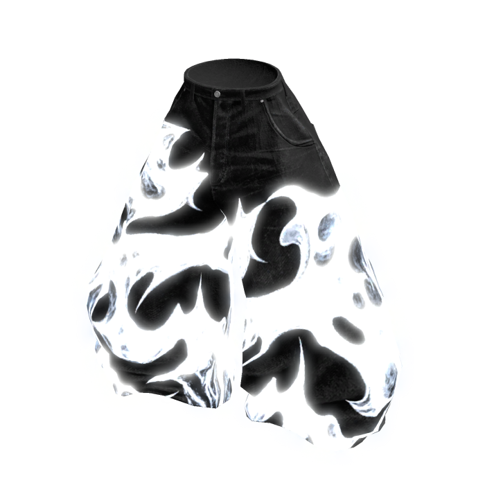 Glow Black Baggy Denim Jeans Skater Emissive Pants
