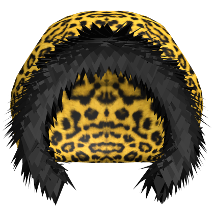Yellow Fluffy Leopard Hood