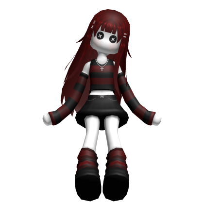 Red and Black Sitting Doll On Head
