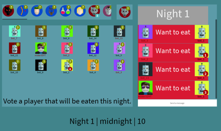 Survive the Werewolf: strategic RP game screenshot 1