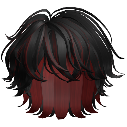 ☆ Messy Fluffy Boy Hair in Red and Black Roblox item