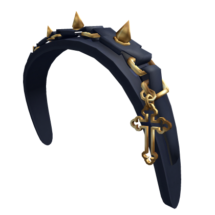 Goth Jesus Cross Leather Studded Headband Roblox item