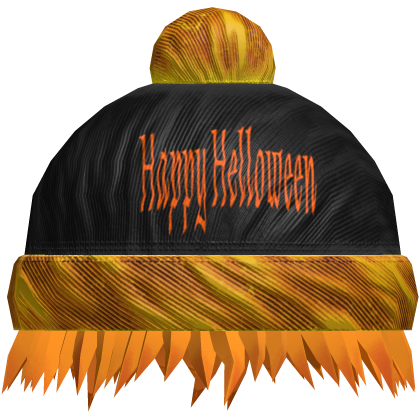 Halloween Beanie w/ Hair Orange