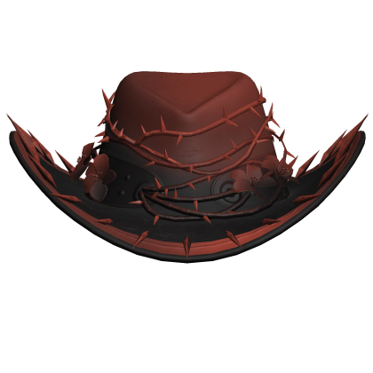 Gothic Y2k Thorn Spike Cowboy Hat Red