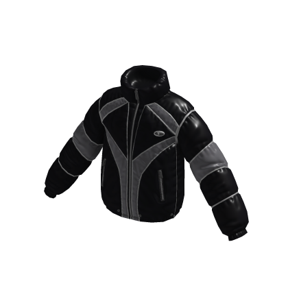Puffer Jacket w/ Contrast Panels (Black)