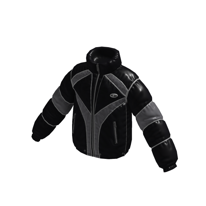 Puffer Jacket w/ Contrast Panels (Black)