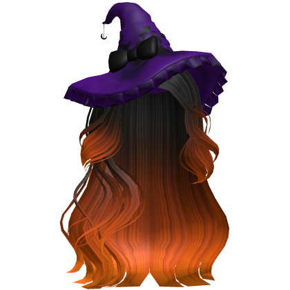 Halloween Side Swept Witch Hair (Black & Orange)