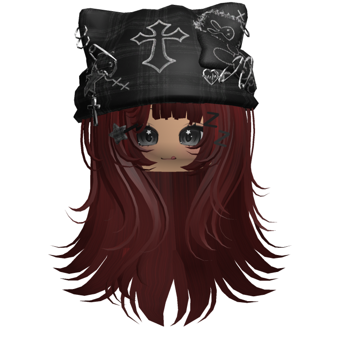 Red Cross Beret Emo Girl Hair