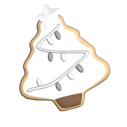 white christmas tree sugar cookie