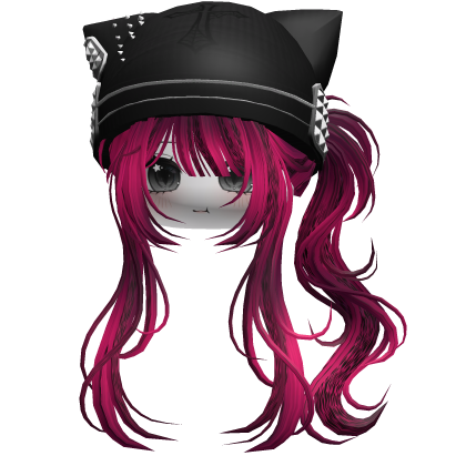 Messy Ponytail W/ Punk Kitty Cap Pink Cheetah thumbnail