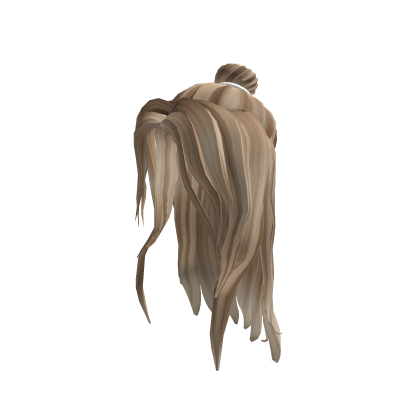 long straight hair with bun (blonde) Roblox item